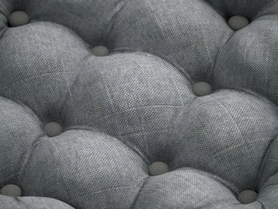 DOE BUCK Round Tufted Ottoman Low-poly 3D model