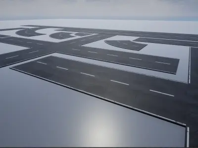 Modular Patched Road pack PBR Low-poly 3D model