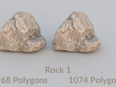 Realistic Granite Rock Scan 3 Free low-poly 3D model