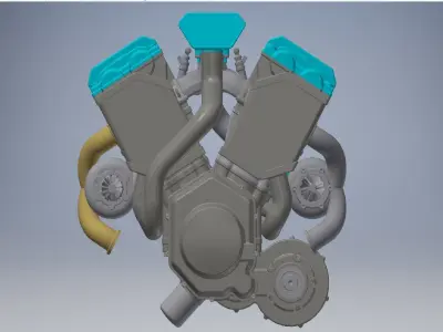 V4 Engine assembly 3D model