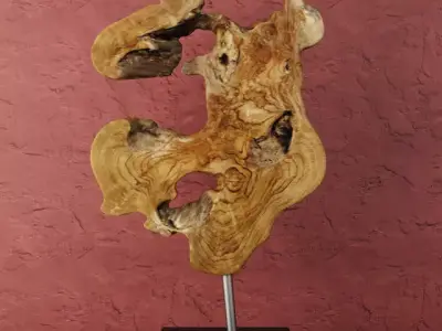 Teak Wood Table Top Decoration 3D model