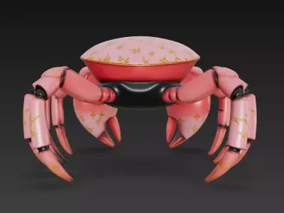 Emerald Mecha Crab - Fashion Robotic Sculpture 3D Model 3D print model