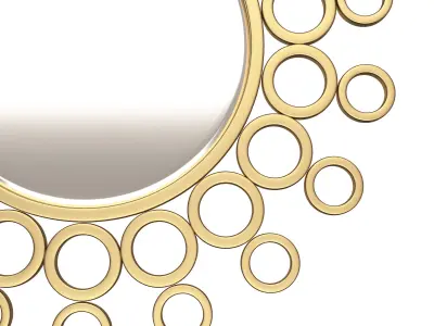 Gold Bubble Wall Mirror Low-poly 3D model