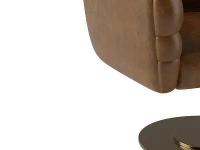 Aparejo Leather Swivel Base Chair 3D model