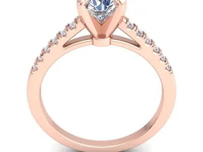 Luxury Solitaire Ring  3D print model