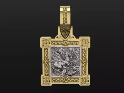 Saint George the Victorious pendant model 3D print model 3D print model