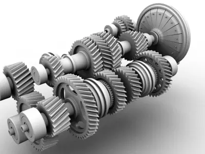 6 speed Reverse Gear Box with Accurate Ratios 3D model