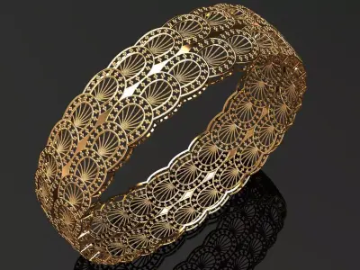 1345 Fanlace Bangle 11gm 3D print model
