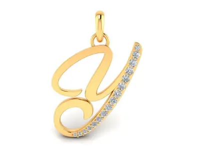 Pendant Alphabet Letter Y Diamond 3D print model