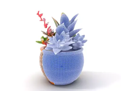 Ornate Terracotta Planter model pack Low-poly 3D model