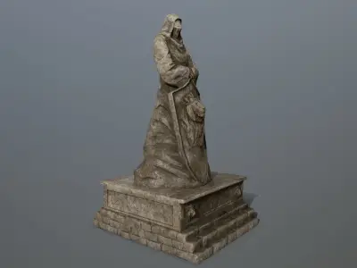 old statue 3 Low-poly 3D model