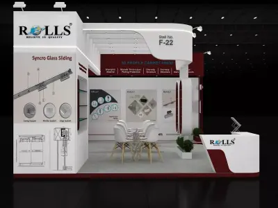 10mtr x 6mtr expo stall 2side open Exhibition Stand Design Low-poly 3D model