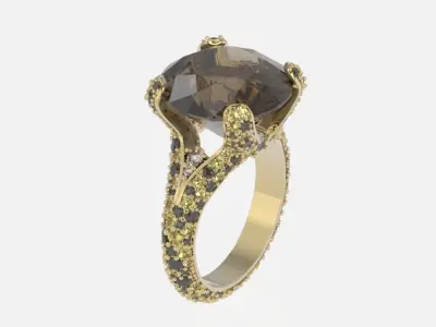 ring with stones 3D print model