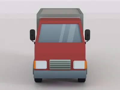 Cartoon Low Poly Car 07 - Cargo Truck Low-poly 3D model