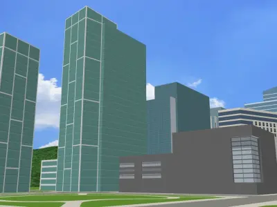 Amaryllis City Free low-poly 3D model