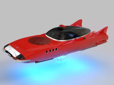 Hover Car Low Poly 3D model