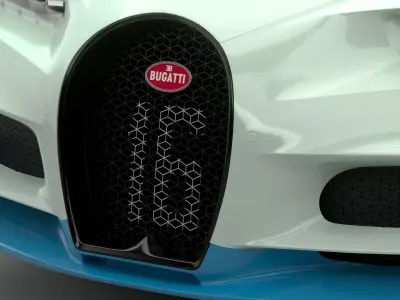 Bugatti Chiron Sport 2021 Blue White 3D model