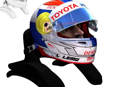 Buemi WEC helmet 2018 Low-poly 3D model