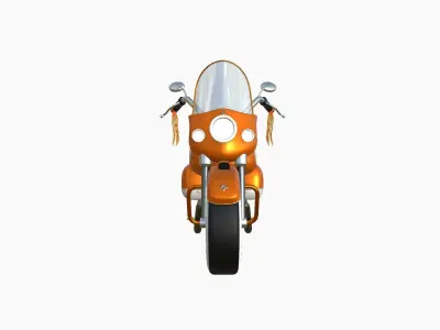 Motorcycle Cartoon B10 Orange - Custom Vehicle Design Low-poly 3D model
