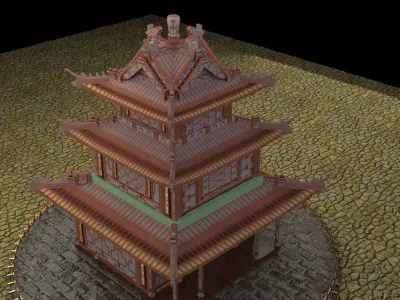 Chinese ancient house 3D model 28