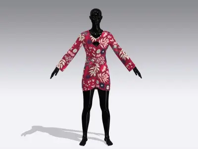 Woman Cloth Dress Low-poly 3D model