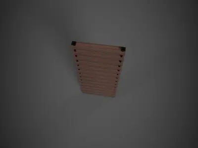 Decoration wooden towel rack Low-poly 3D model