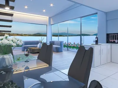 Two  level modern interior appartment 3D model