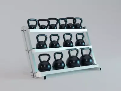 Kettlebell Rack - Gym Equipment Low-poly 3D model