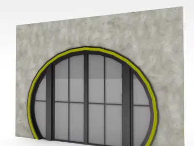 round cafe door 3D model Low-poly 3D model