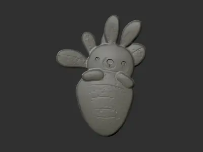 easter rabbit carrot decor  3D print model