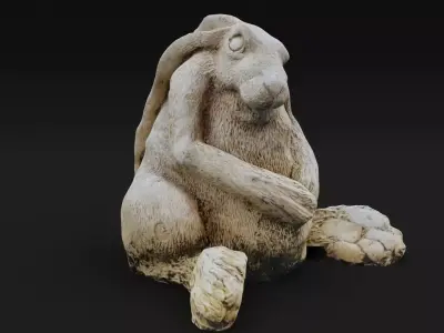 Hare Rabbit Statue Photoscan Low-poly 3D model