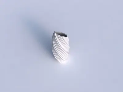 Vase twisted bent hexagon with strange tiles 3D print model