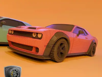 Bold Dodge Challenger - Printable STL - Personal Use 3D print model