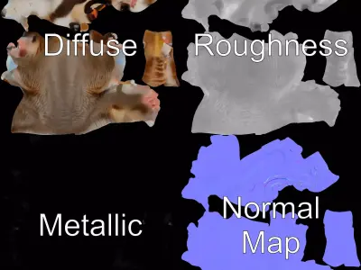 Curious Possum Creature model pack Low-poly 3D model