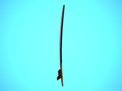 SURF BOARD 12 CARTOON STYLIZED Low-poly 3D model