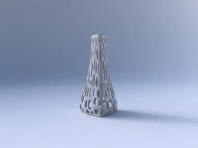 Vase grounded triangle with relaxed organic lattice 3D print model