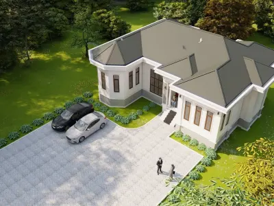 House Model Exterior Design 3ds Model Low-poly 3D model