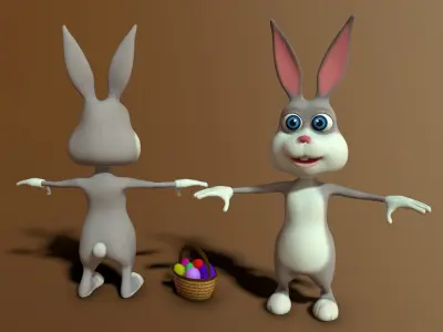 cartoon easter bunny Low-poly 3D model