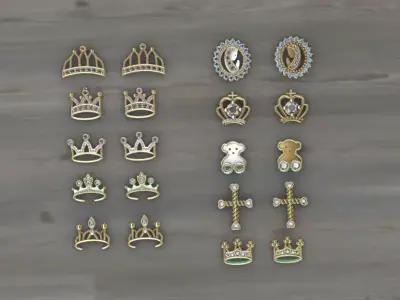 Aretes -Topitos para dama paquete de 10 -v- 3D print model