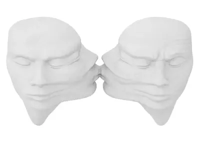 Abstract sculptures of faces on the wall 3D model