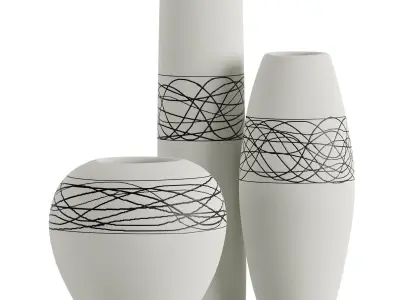 Modern minimalist ceramic vase 3D model