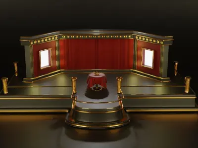 Magic Show Premium Golden Event Stage 3D Modeling 3D model