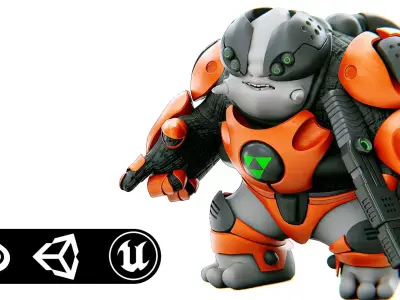 ALIEN MOBBY B-5  Rigged for Unreal Engine - Unity - MIXAMO  3D model