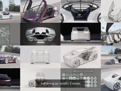 Self-driving car  bundle 3D Model Pack