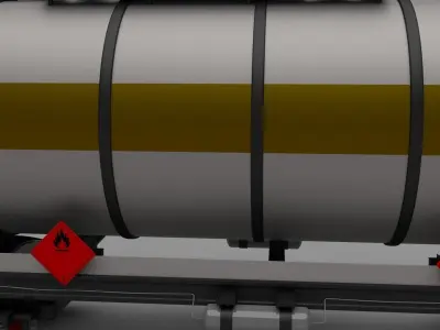 Train tanker car 3D model