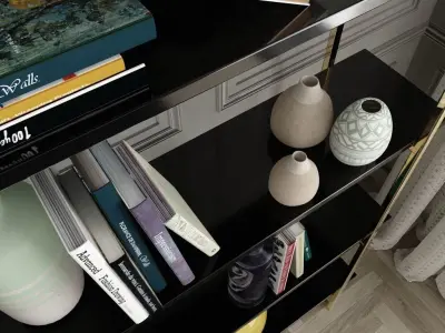 Interior Scene - Luxury Bookshelve 3D model