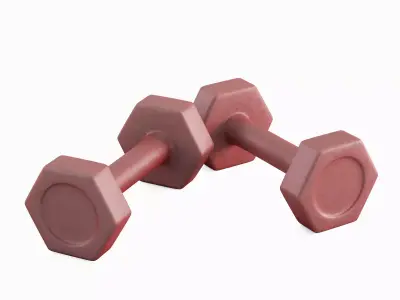 Small Rubber Dumbbell 03 3D model