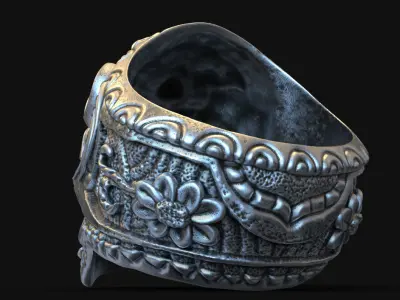  skull ring jewelry Ornamental  vol1 3D print model