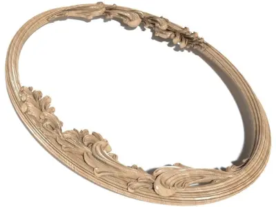 Frame-010 ornately carved wooden frame 3D model