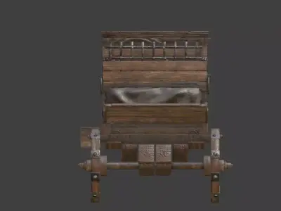 medieval lowpoly caravan game ancient transport wagon  Low-poly 3D model